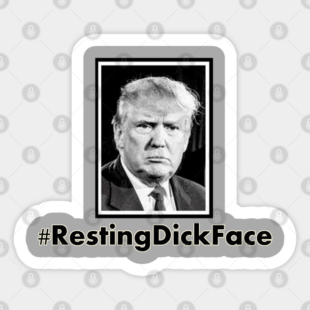 Trump 2024: Resting Dick Face Sticker by Discotish